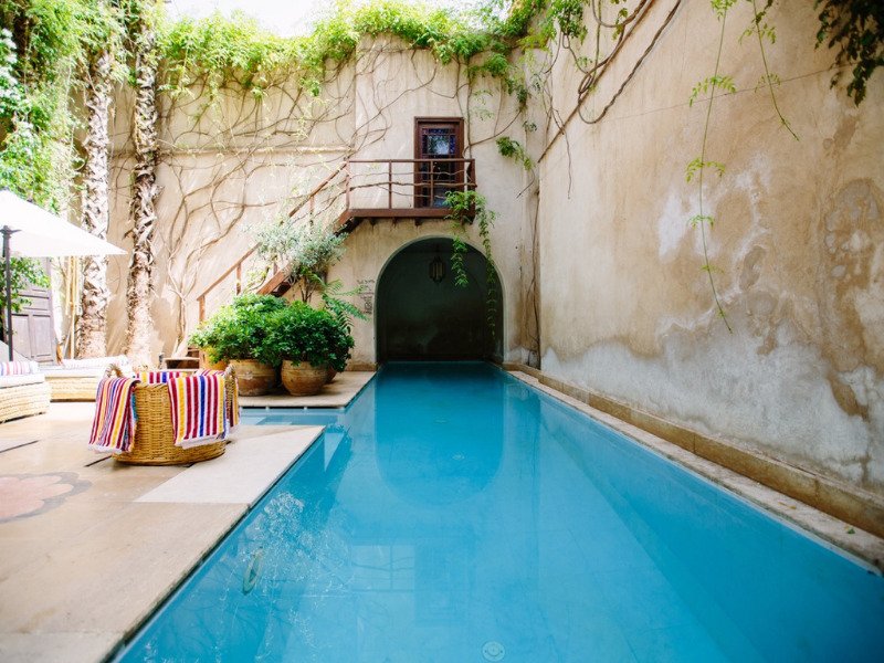 Piscina con vegetación natural